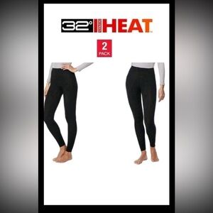 NWT 32 DEGREES HEAT WOMEN'S LARGE 2 PACK BASE LAYER PANT
